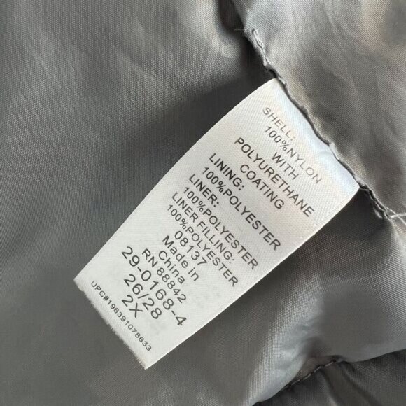 Woman Within Women's Size 26/28 2X Plus Grey Quilted Full Zip Jacket Coat - Picture 11 of 14